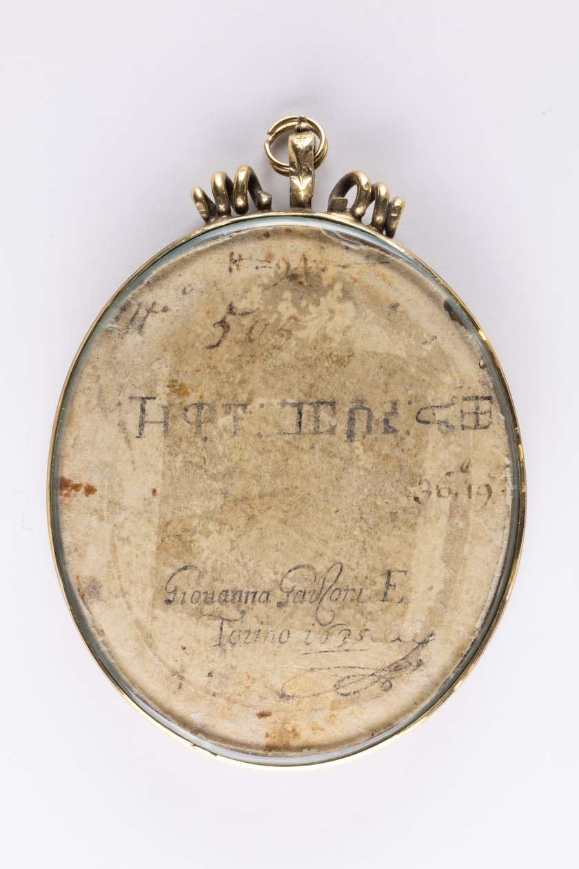 Rückseite des Porträts von Zaga Christ von Giovanna Garzoni