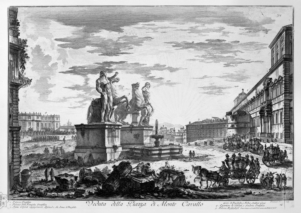 Veduta della Piazza di Monte Cavallo von Giovanni Battista Piranesi