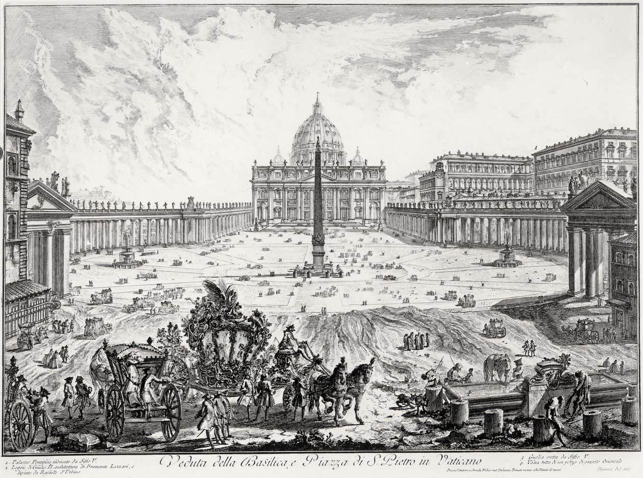 Ansicht der Basilika St. Peter und des Platzes, aus der Serie 