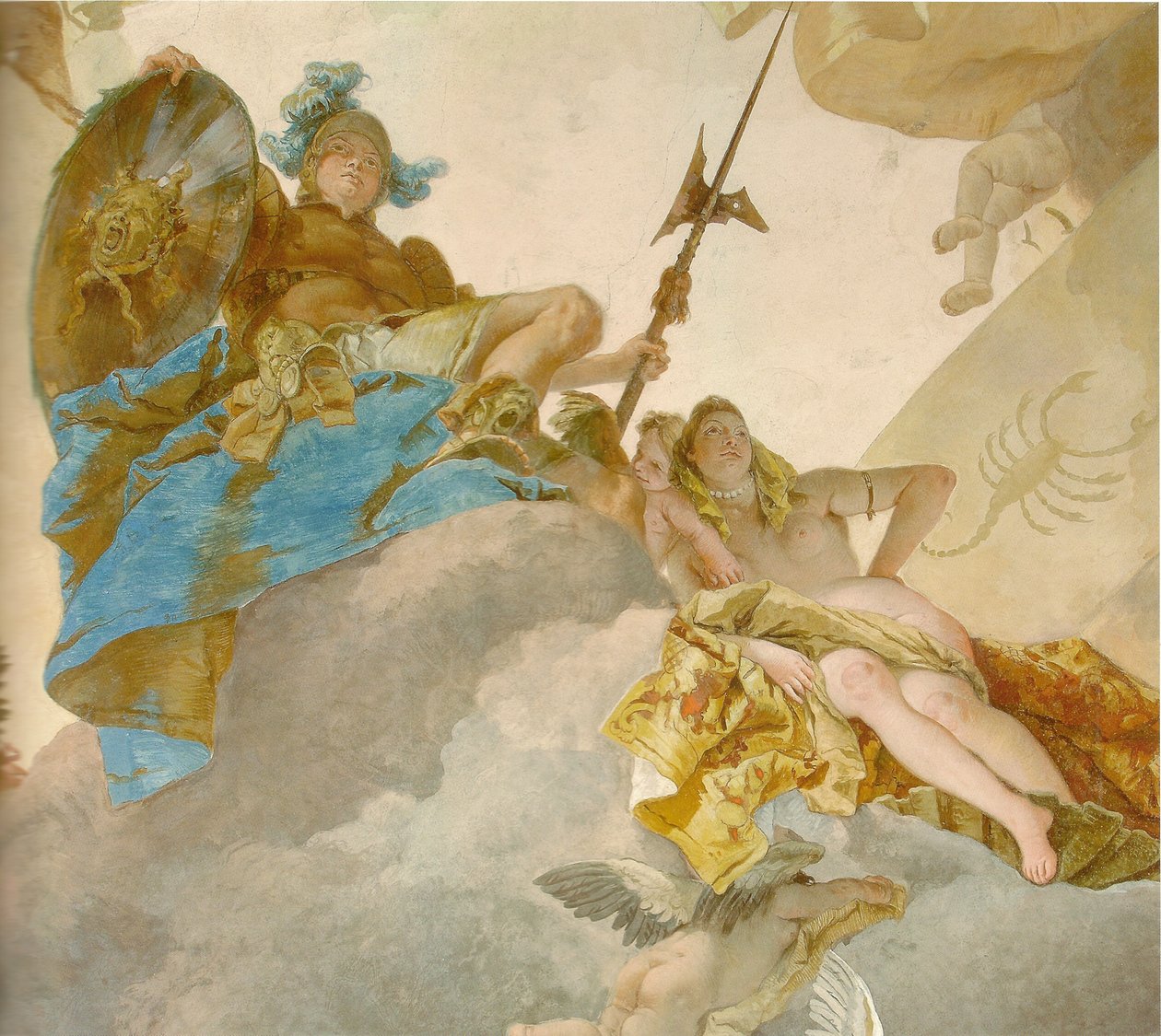 Deckenfresko im Treppenhaus der Würzburger Residenz (Detail) von Giovanni Battista Tiepolo