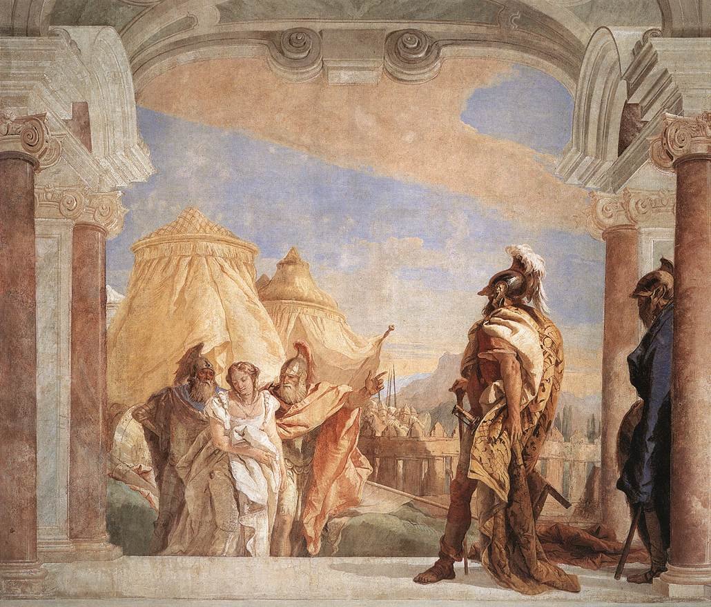 Eurybates und Talthybios führen Briseis zu Agamemnon von Giovanni Battista Tiepolo