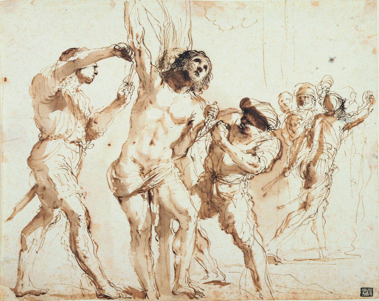 Studie für das Martyrium des hl. Bartholomäus von Giovanni Francesco Barbieri