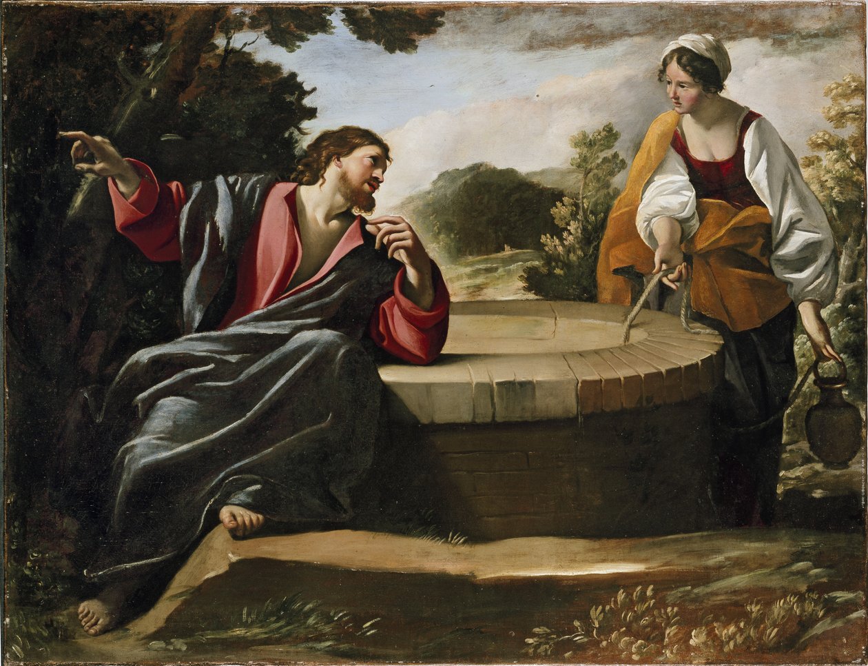 Christus und die Frau von Sarnaca, 17. Jahrhundert von Giovanni Lanfranco