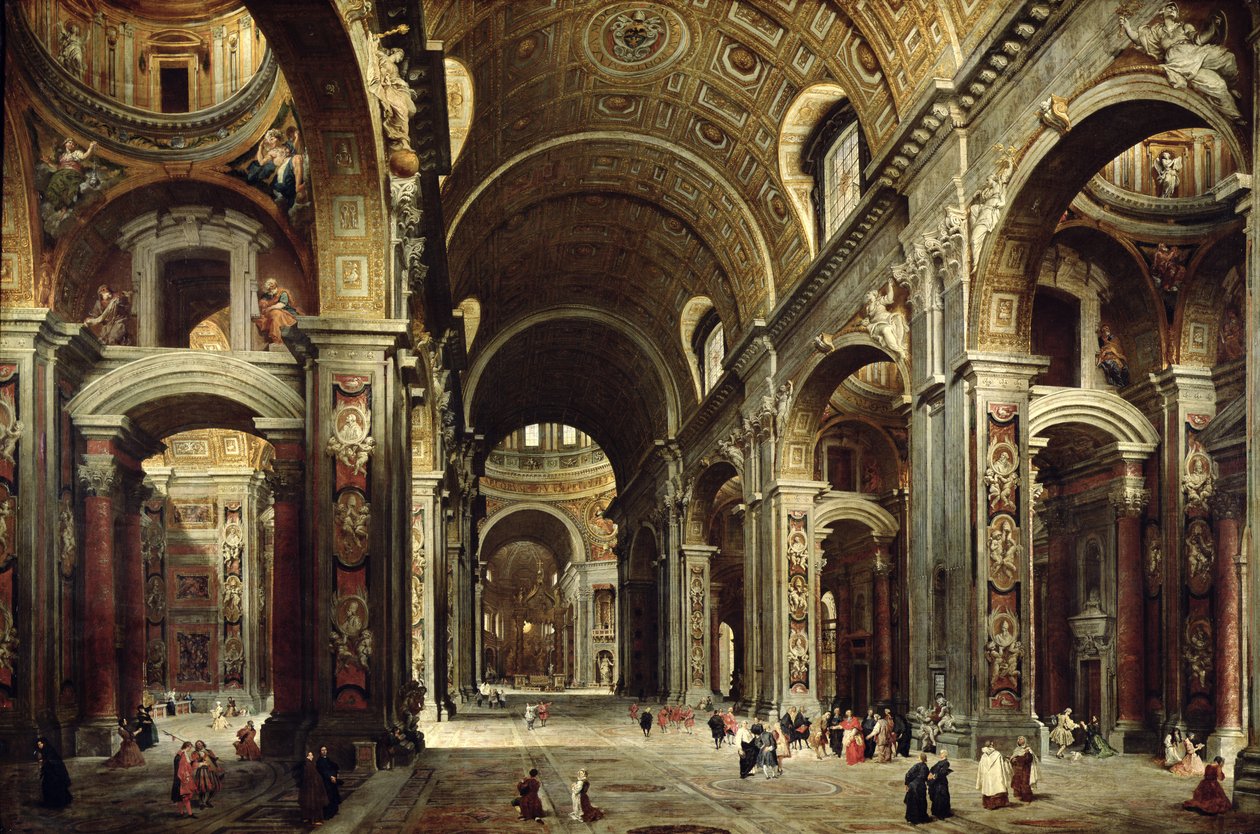 Kardinal Melchior de Polignac (1661-1742) besucht St. Peter in Rom, 1730 von Giovanni Paolo Pannini