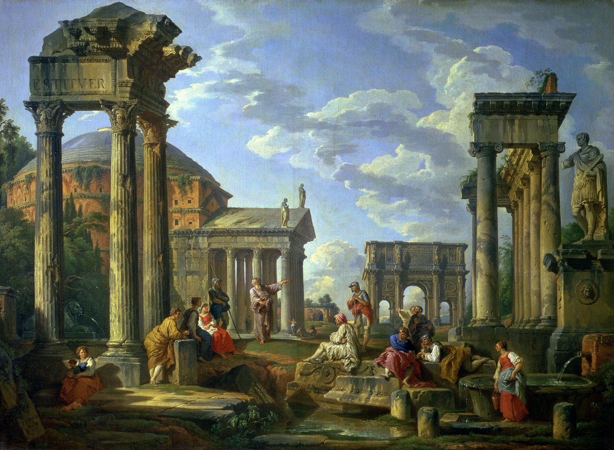 Römische Ruinen mit einem Propheten, 1751 von Giovanni Paolo Pannini