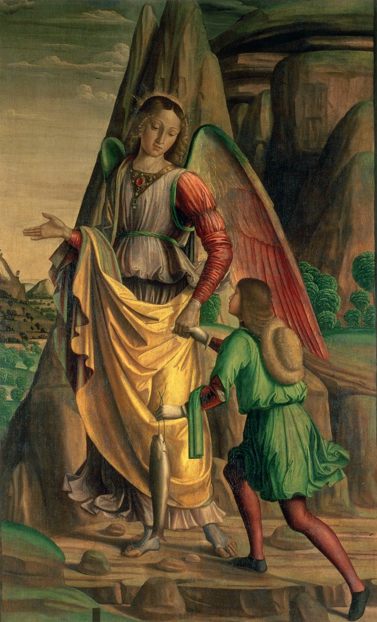 Tobias und der Engel von Giovanni Santi or Sanzio