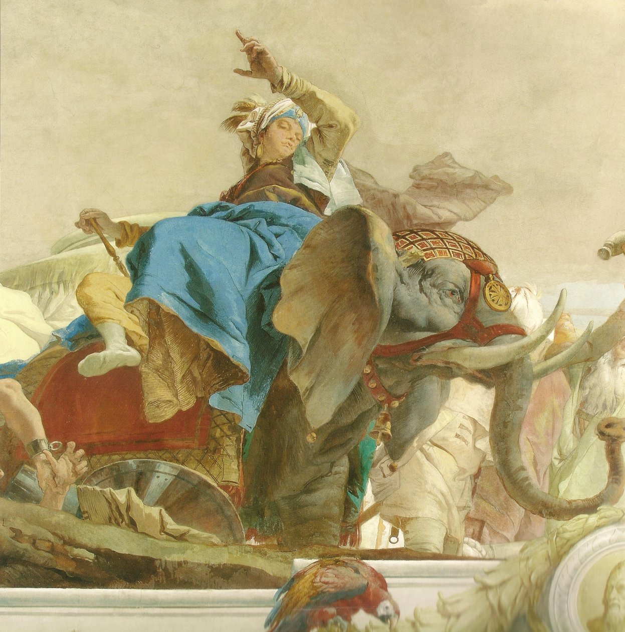 Deckenfresko im Treppenhaus der Würzburger Residenz (Detail) von Giovanni Battista Tiepolo