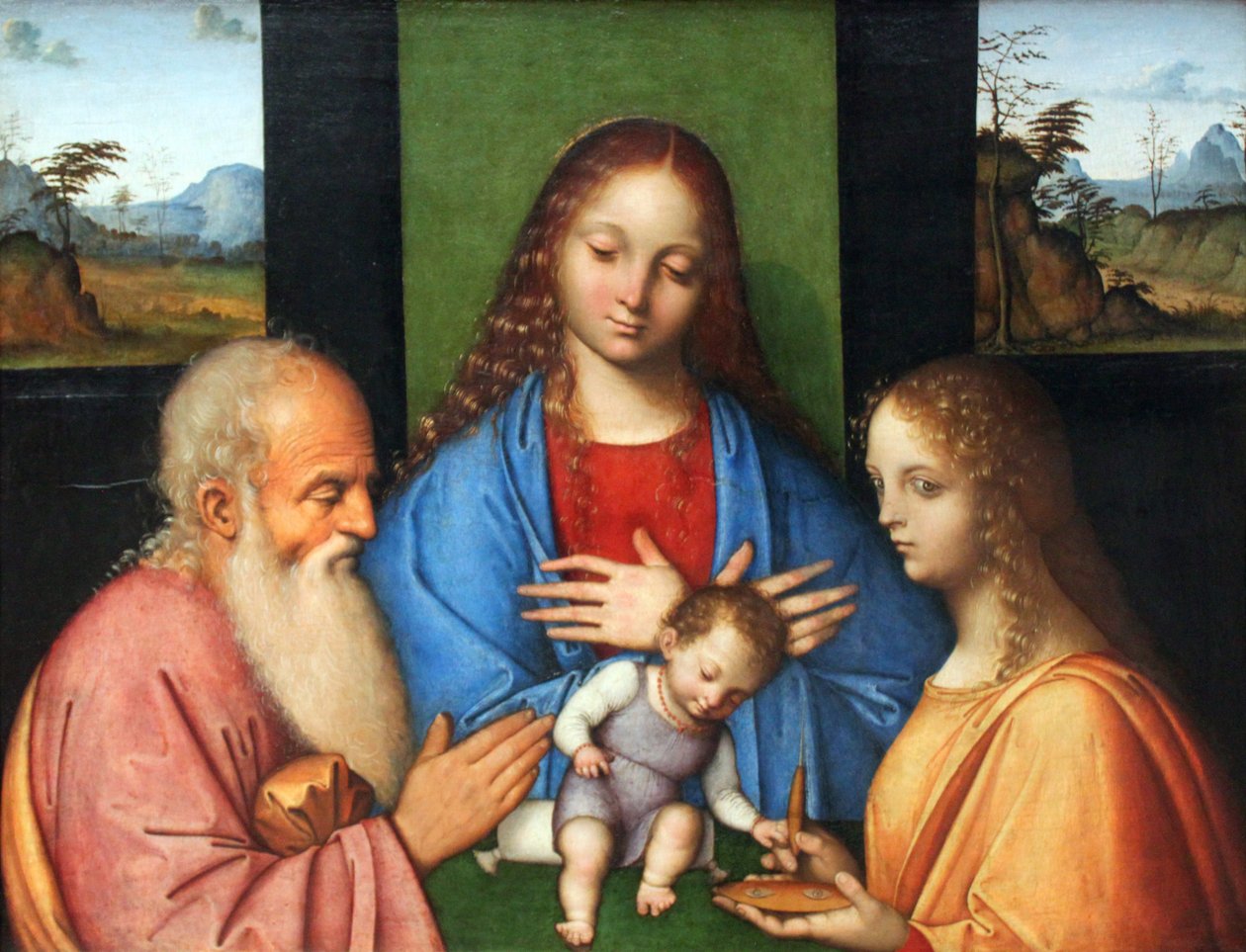 Jungfrau und Kind mit St. Joseph und Lucia von Giovanni Agostino da Lodi