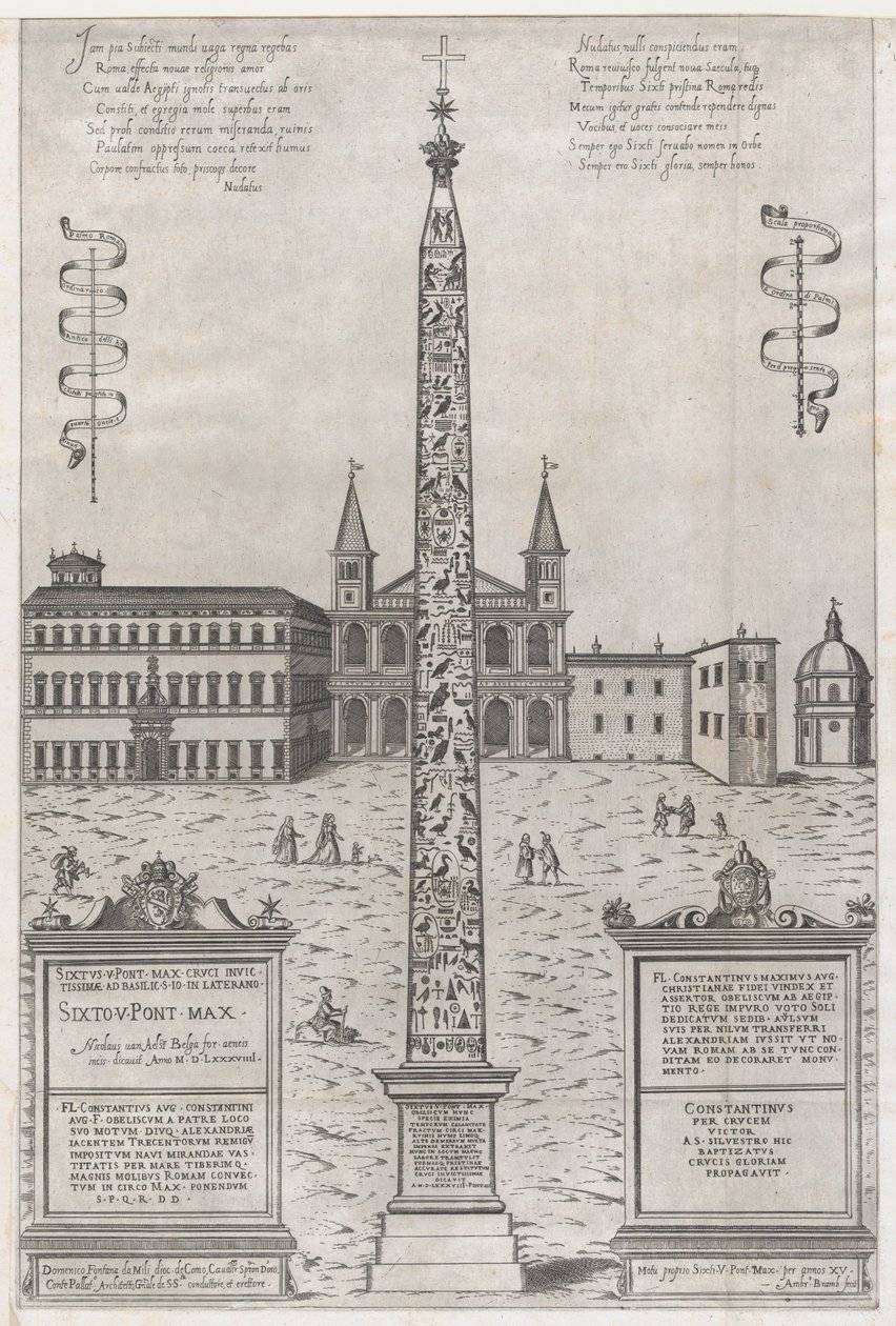 Speculum Romanae Magnificentiae: Der ägyptische Obelisk von Konstantin, 1589 von Giovanni Ambrogio Brambilla