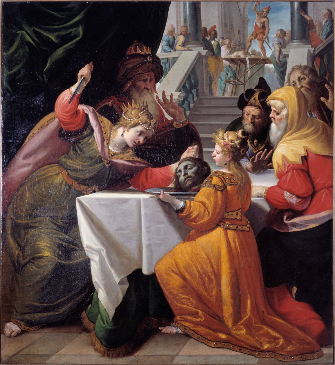 Salome mit dem Kopf von Johannes dem Täufer auf einer Silberplatte von Giovanni Andrea Ansaldo