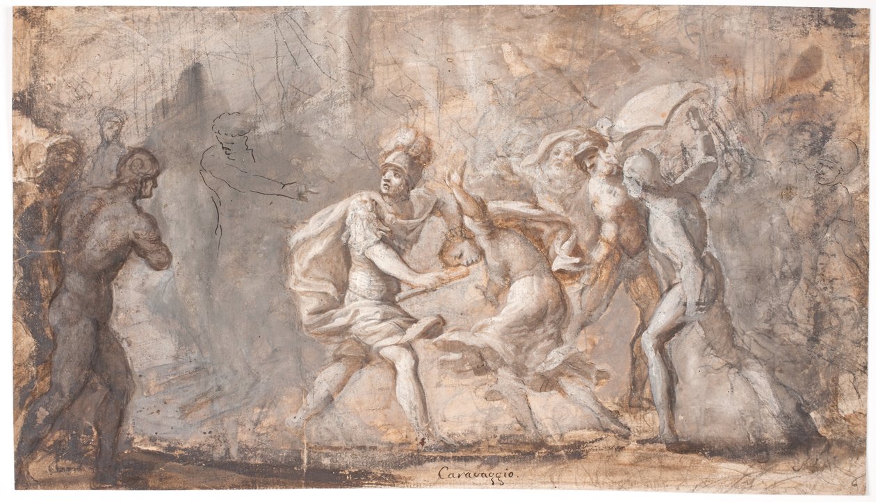 Tarpeia wird unter den Schilden der Sabiner zerquetscht von Giovanni Angelo Canini