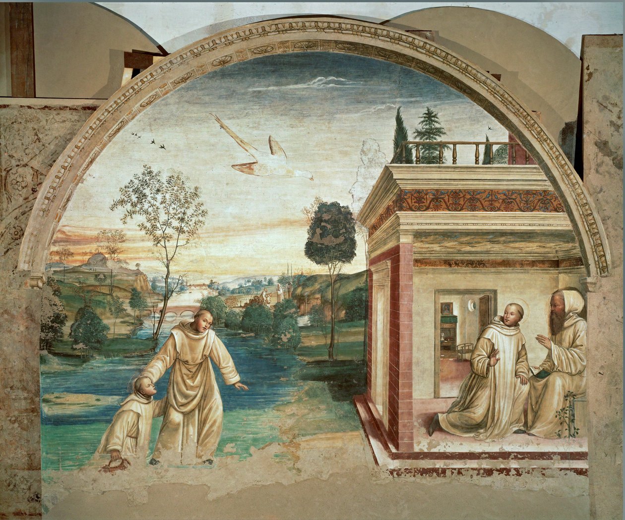 1497 begann Signorelli mit der Malerei des Lebens des Heiligen von Giovanni Antonio Bazzi Sodoma
