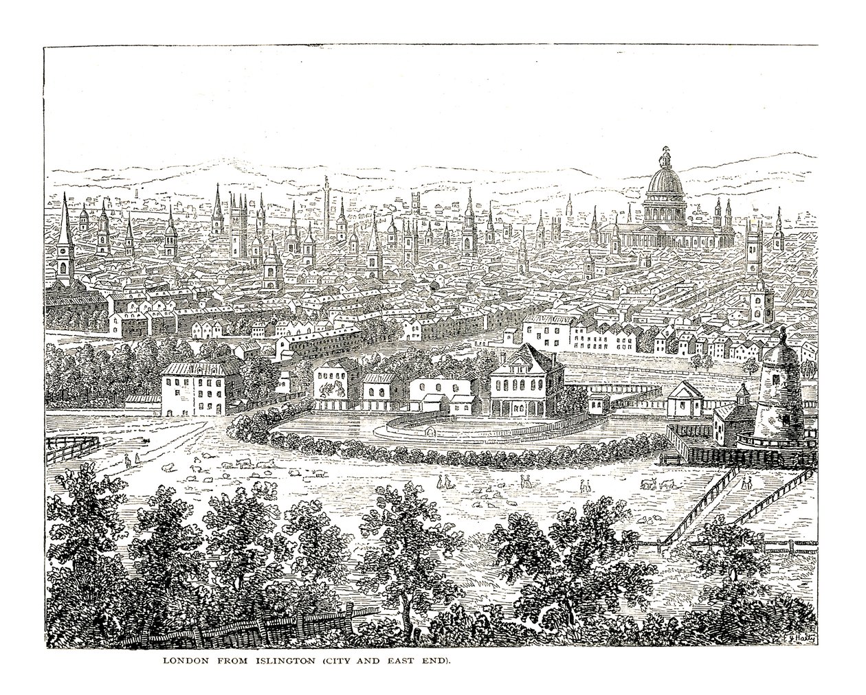 London von Islington City und East End. Nach einer Ansicht von Canaletti, veröffentlicht 1753 von Giovanni Antonio Canal