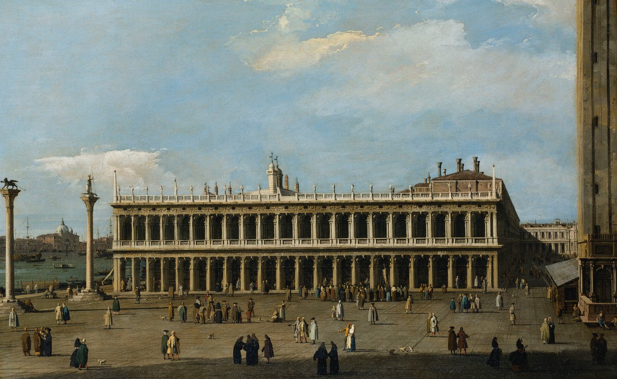 Die Bibliothek und die Piazzetta, Venedig, vom Dogenpalast aus von Giovanni Antonio Canal