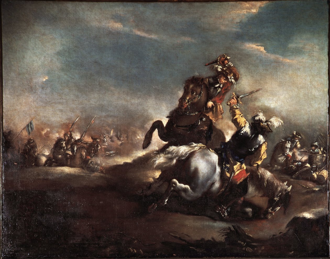 Ritterduell. Gemälde von Giovanni Antonio Guardi (1699-1760) Venedig, Museo Correr von Giovanni Antonio Guardi