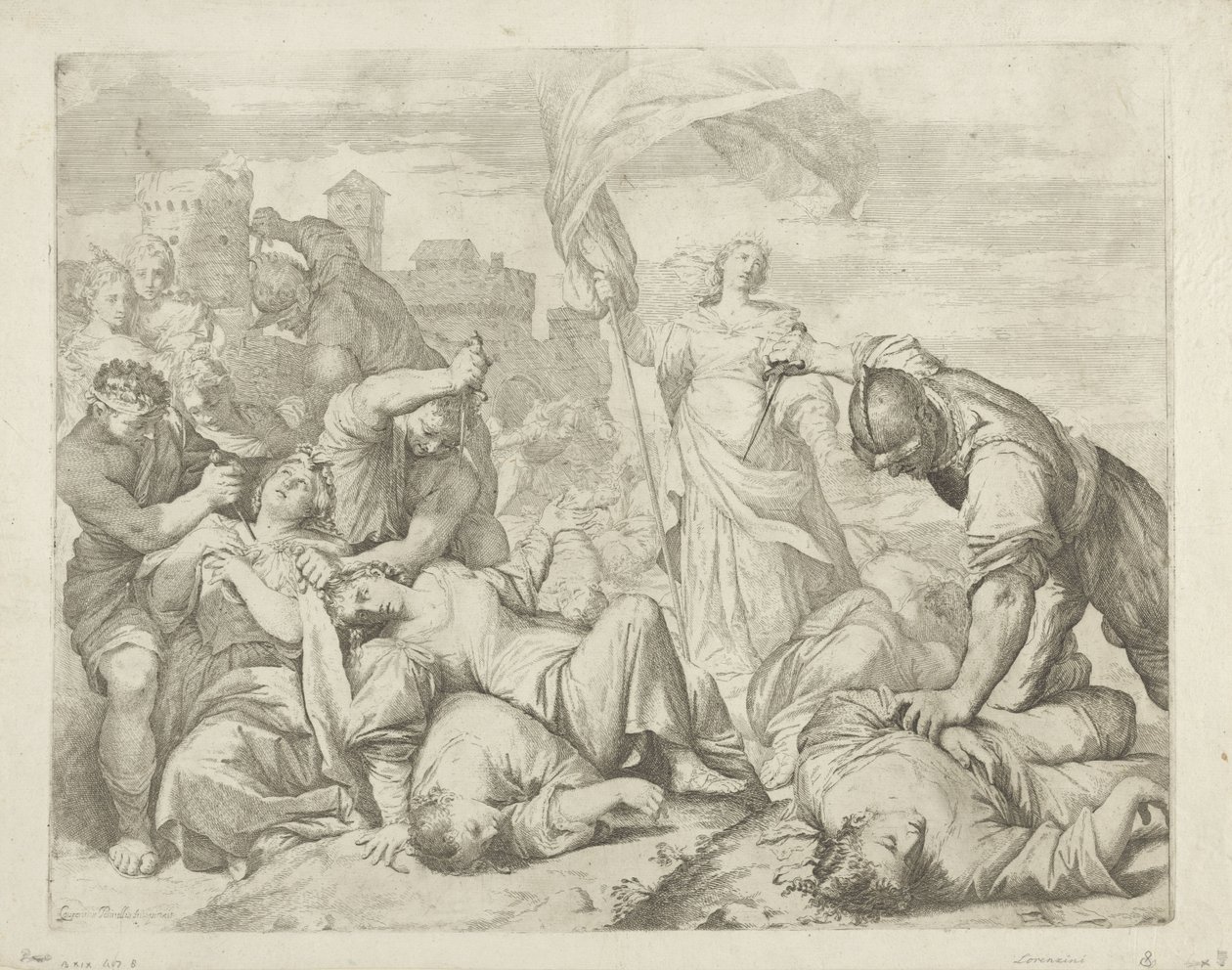 Das Martyrium der heiligen Ursula und ihrer Gefährtinnen von Giovanni Antonio Lorenzini
