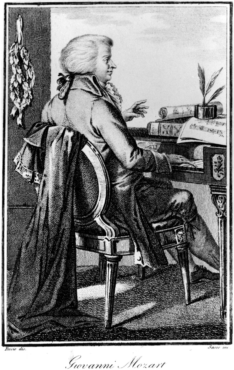 Wolfgang Amadeus Mozart, österreichischer Komponist, ca. 1784-1827 von Giovanni Antonio Sasso