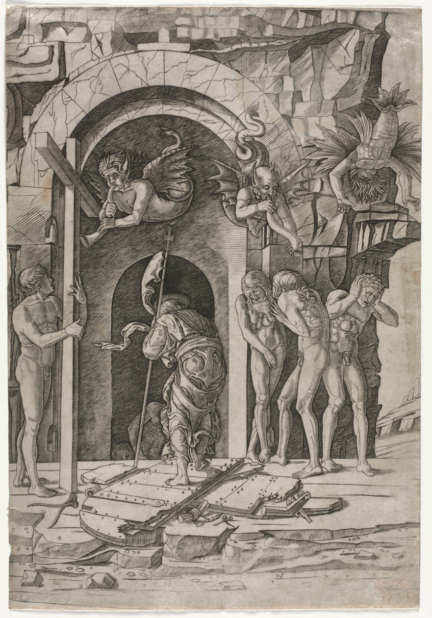 Abstieg in den Limbus, um 1490-1500 von Giovanni Antonio da Brescia