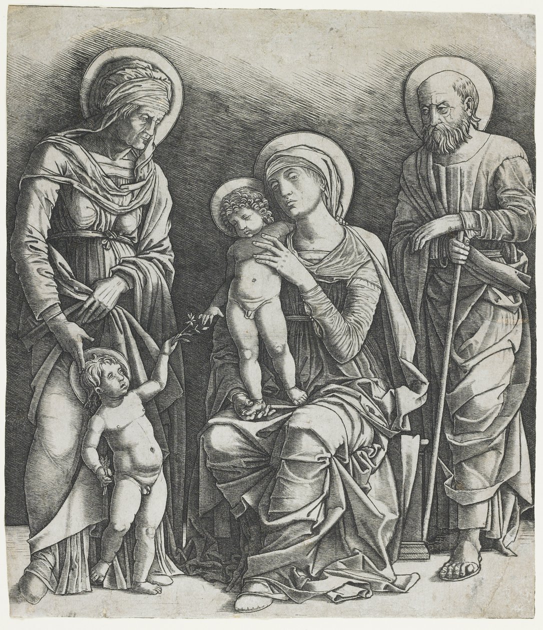 Die Heilige Familie mit dem kleinen Johannes, ca. 1495-1505 (Gravur) von Giovanni Antonio da Brescia