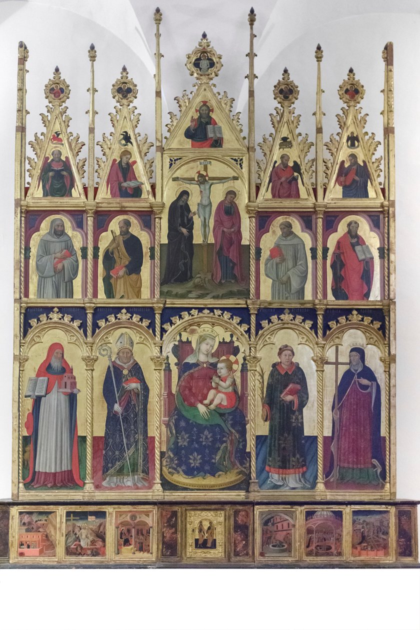 Madonna mit Kind unter den Heiligen Hieronymus, Benedikt von Giovanni Antonio da Pesaro