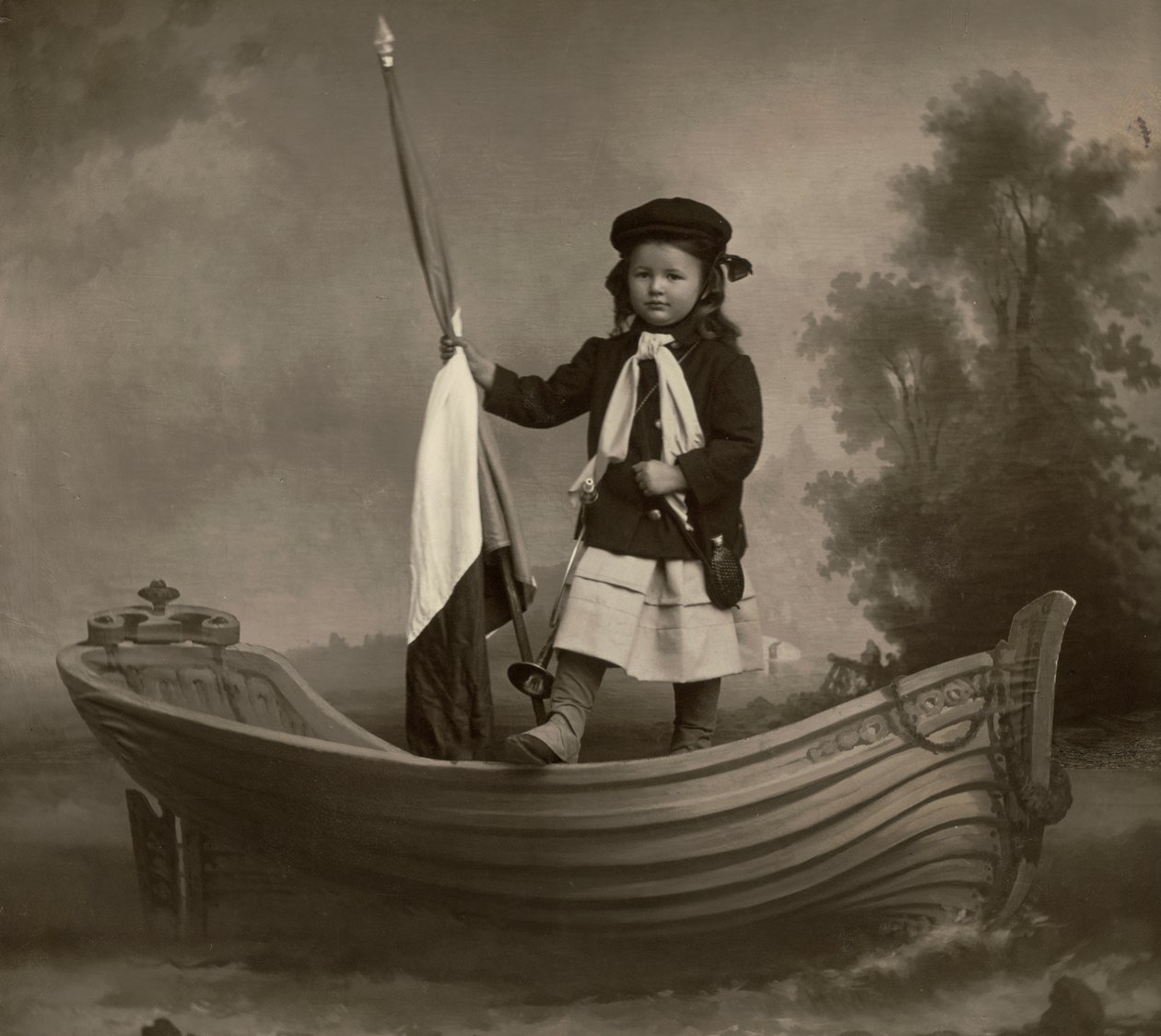 Porträt von Lidia Mastracchio mit Flagge von Phillipe de Marlier
