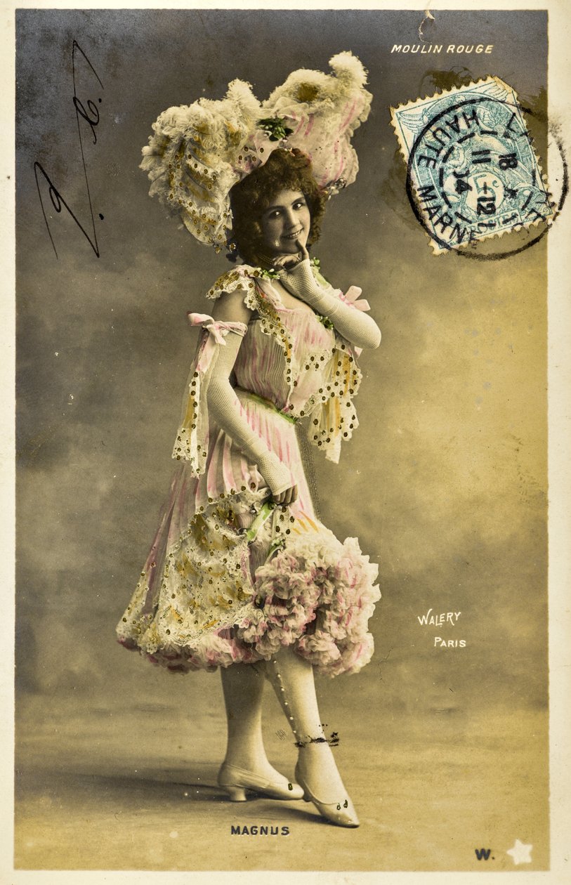 Postkarte: Moulin Rouge - Porträt von Magnus, Varietékünstler von Phillipe de Marlier