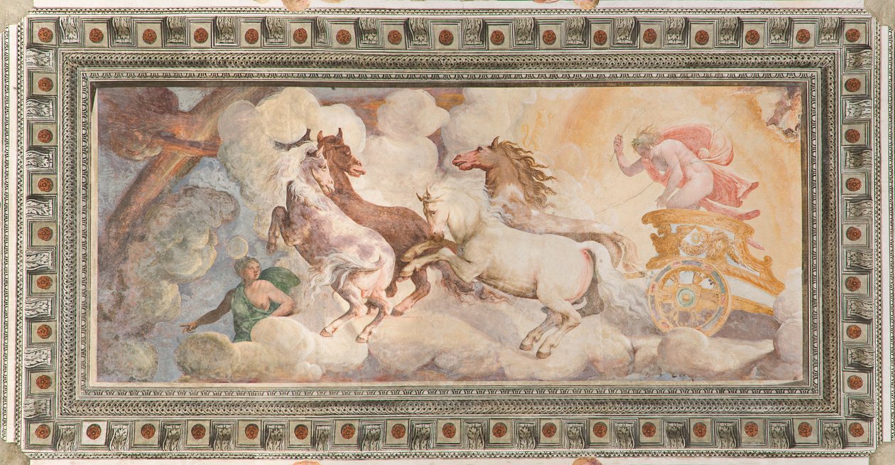 Der Sonnenwagen von Apollo gefahren, Apollo-Loggia, ca. 1560 von Giovanni Battista and Cambiaso Luca Castello