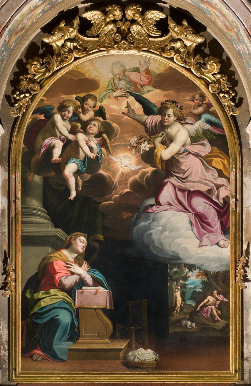 Südquerhaus, Altar der Verkündigung, Altarbild von Giovanni Battista Trotti, bekannt als Il Malosso 1594 von Giovanni Battista Trotti