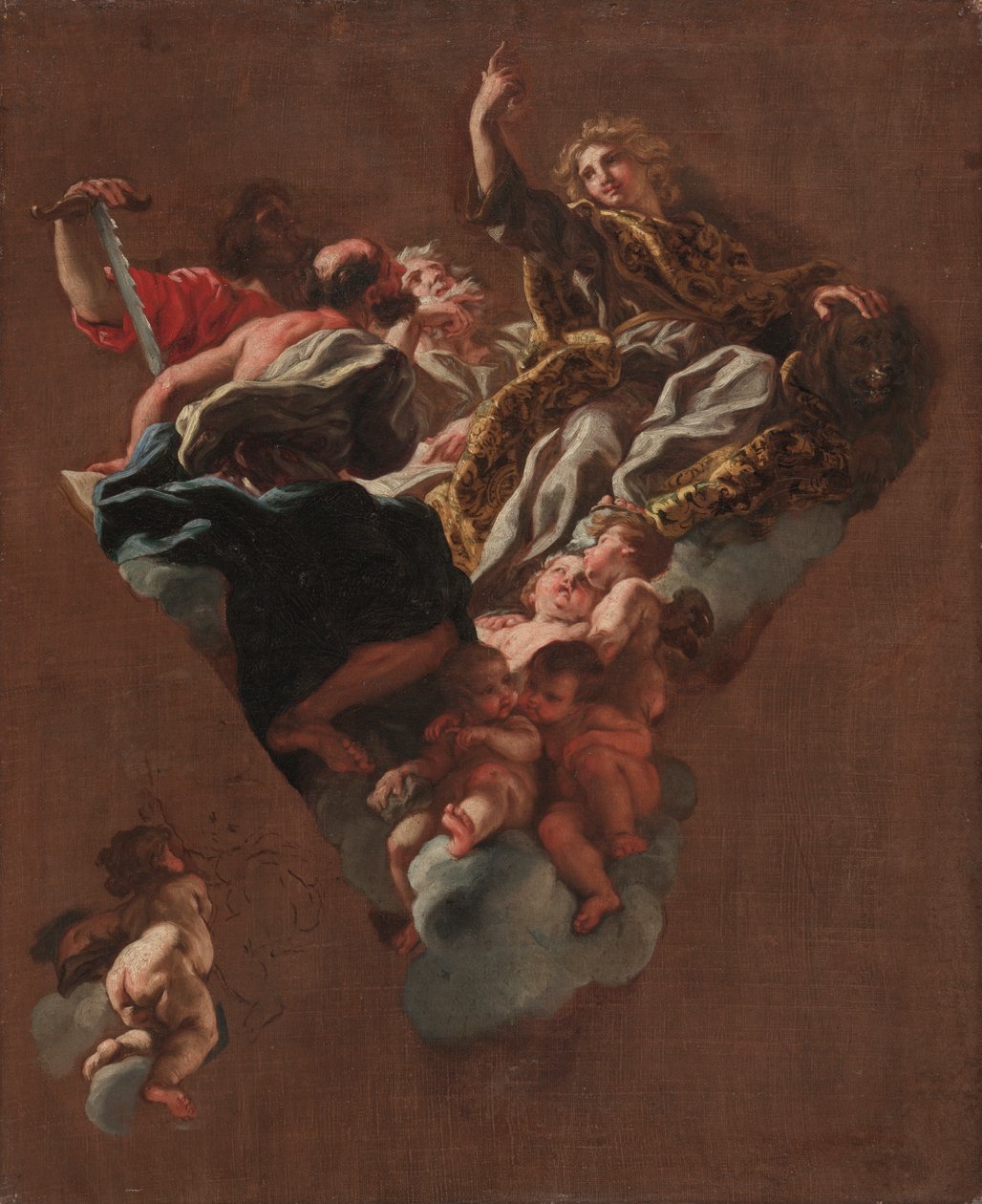 Skizze für "Die vier Propheten Israels" (für Il Gesù, Rom), ca. 1675-77 von Giovanni Battista (1639 1709) Gaulli