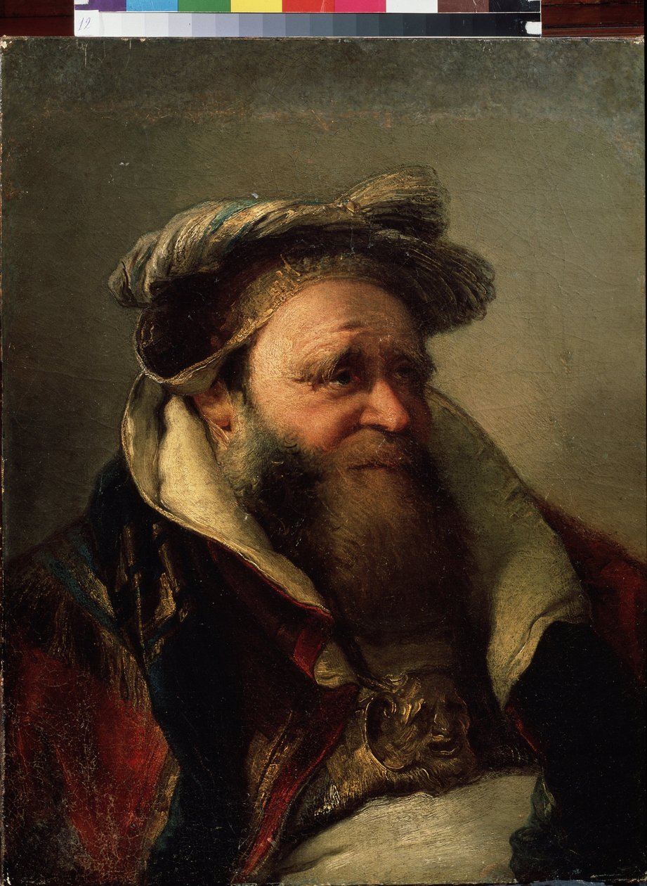 Porträt eines alten Mannes. Gemälde von Giambattista Tiepolo (1696-1770). Öl auf Leinwand, zwischen 1750-1770. Venezianische Schule, Rokoko-Stil. Staatliches Freilichtmuseum Peterhof, Sankt Petersburg von Giovanni Battista Tiepolo