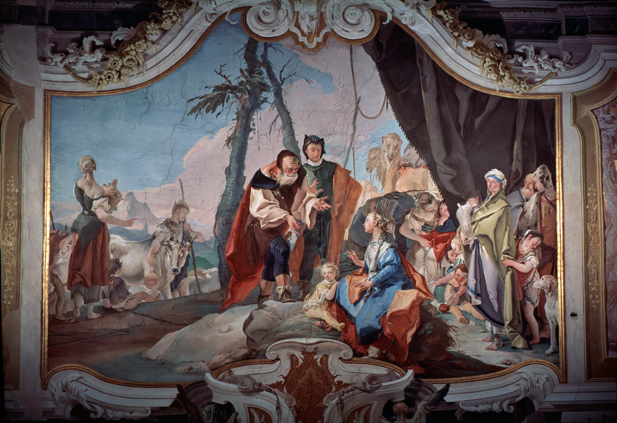 Rachel versteckt die von ihrem Vater Laban gestohlenen Götzen von Giovanni Battista Tiepolo