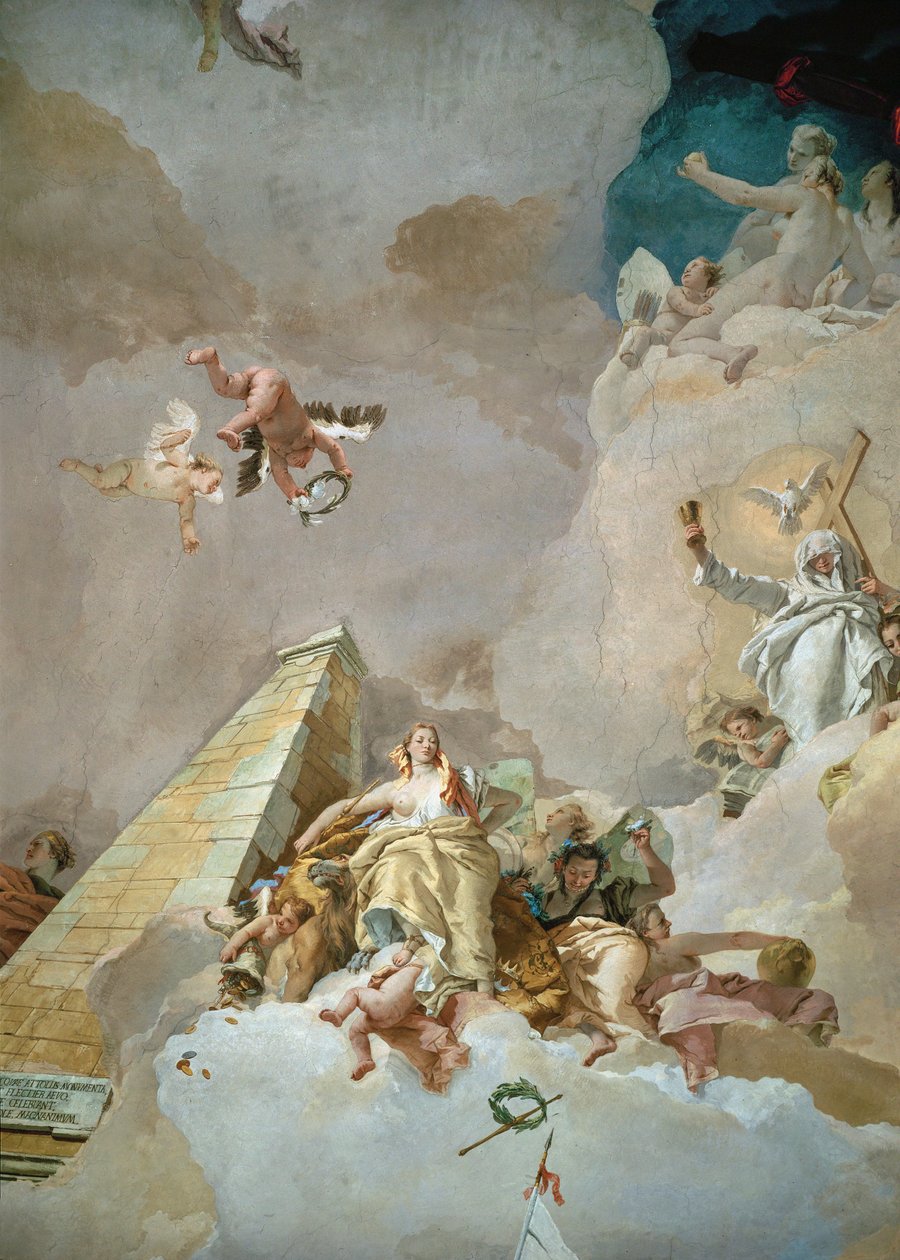 Die Herrlichkeit Spaniens, Deckenfresko im Thronsaal des Königspalastes, Madrid von Giovanni Battista (1696-1770) Tiepolo