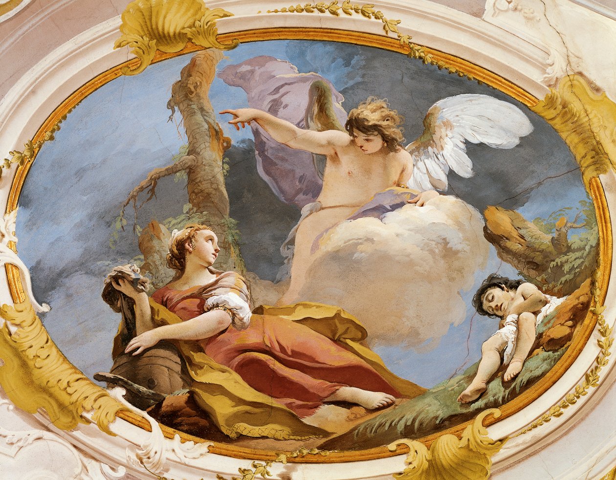 Engel tröstet Hagar in der Wüste von Giovanni Battista Tiepolo