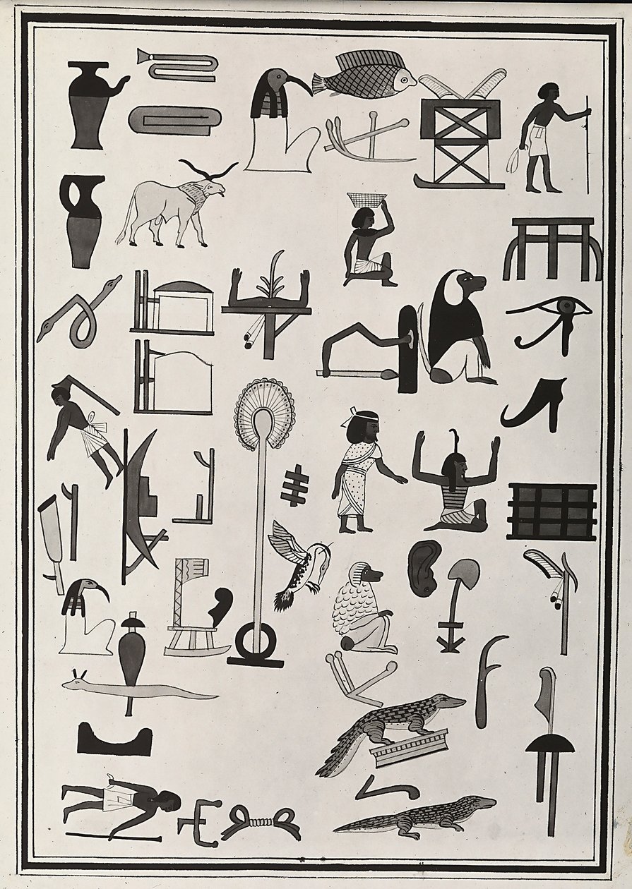 Zeichnungen der Dekorationen aus dem Grab des Pharao Psammetik I, reproduziert 1817 von Giovanni Battista Belzoni, im British Museum, London von Giovanni Battista Belzoni
