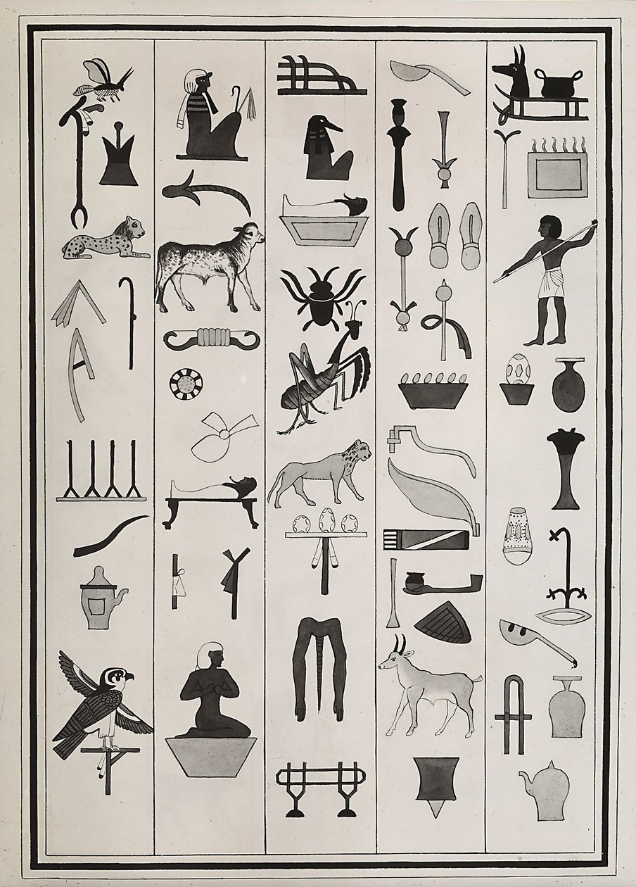Zeichnungen der Dekorationen aus dem Grab des Pharao Psammetich I., reproduziert 1817 von Giovanni Battista Belzoni, im British Museum, London von Giovanni Battista Belzoni