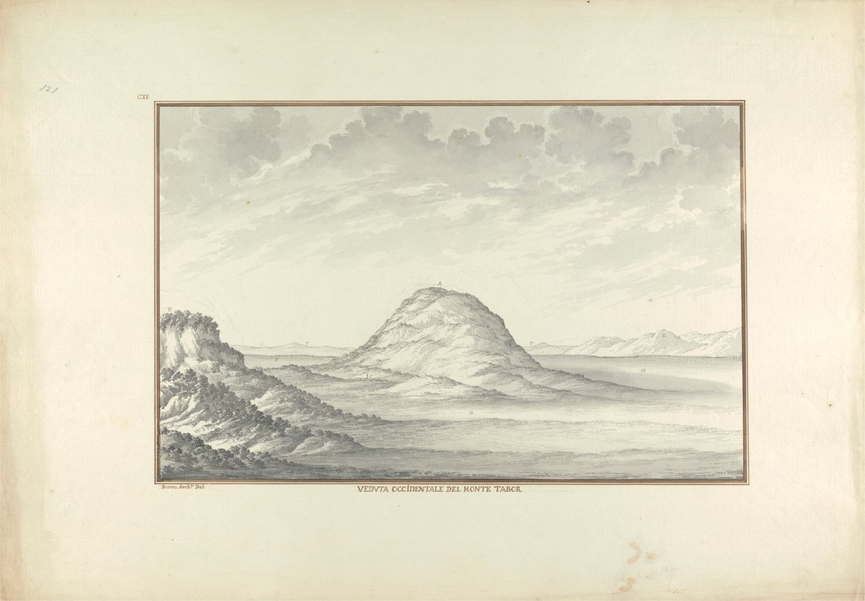 Westansicht des Berges Tabor von Giovanni Battista Borra