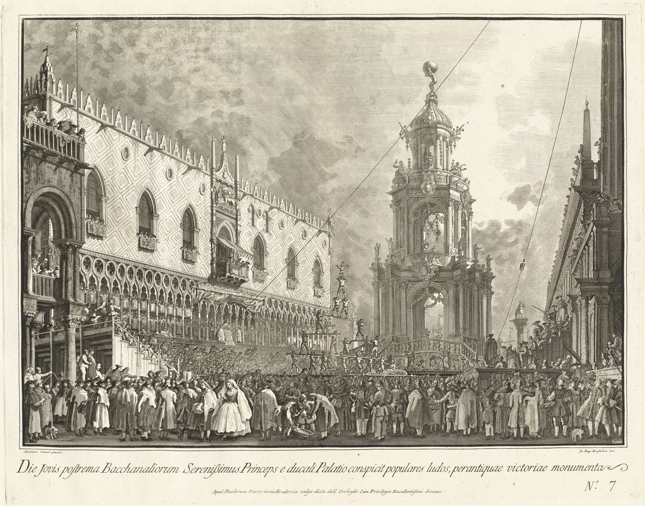 Der Doge besucht das Giovedì Grasso Festival auf der Piazzetta von Giovanni Battista Brostoloni