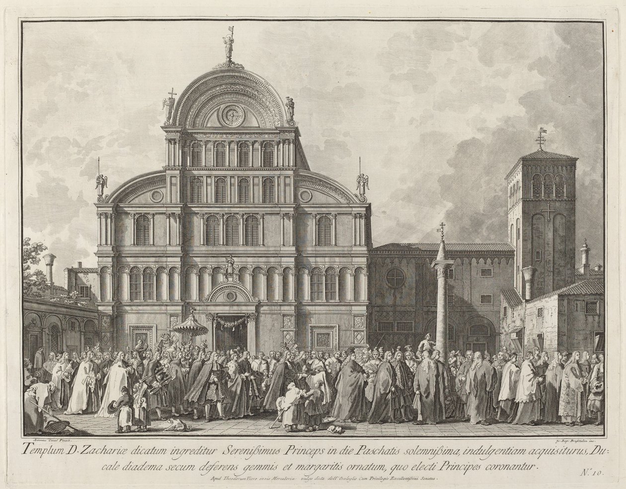 Besuch des Dogen in San Zaccaria am Ostersonntag von Giovanni Battista Brustolon after Canaletto