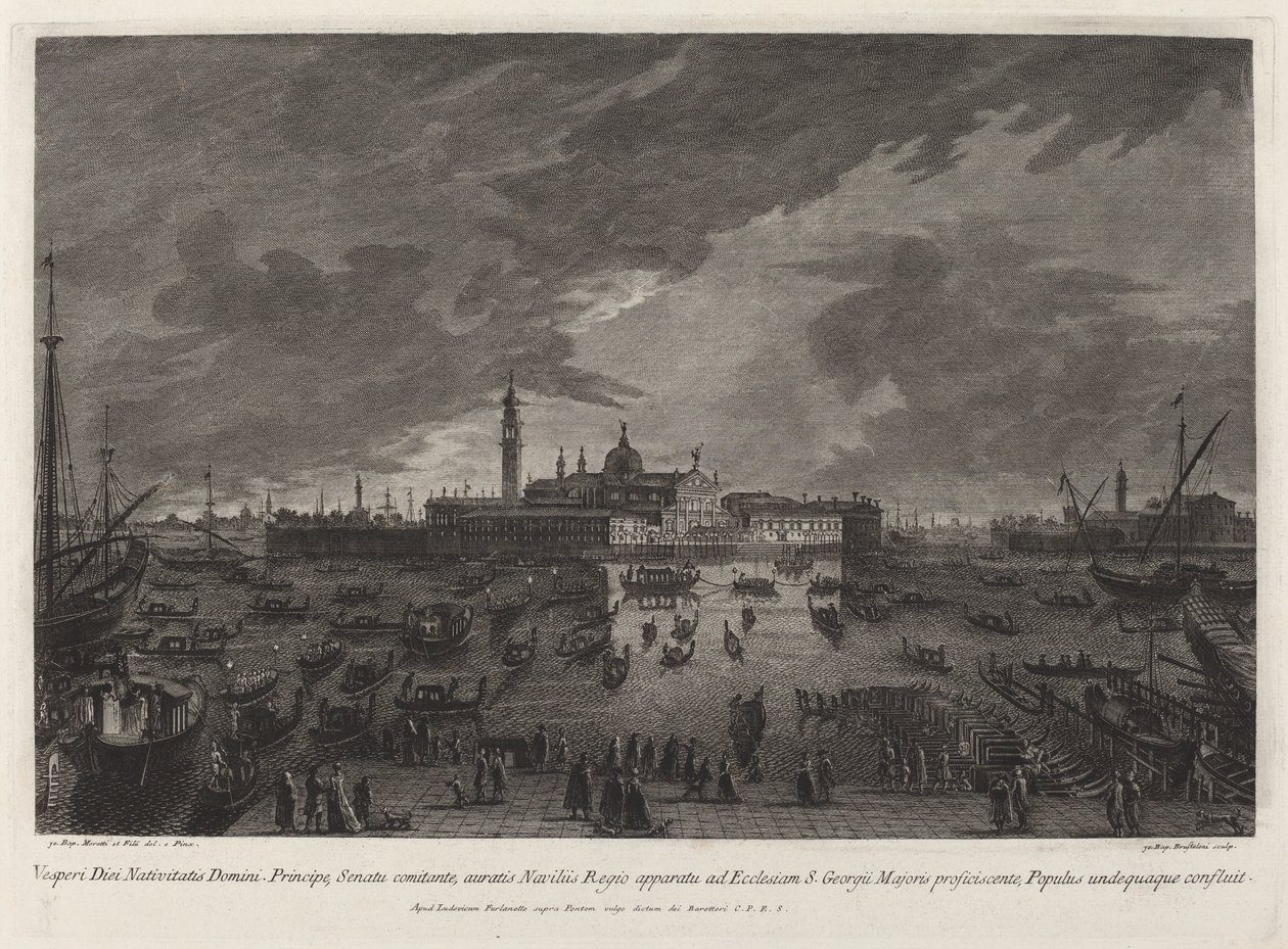 Weihnachtsprozession nach San Giorgio Maggiore von Giovanni Battista Brustolon after Giovanni Battista Moretti