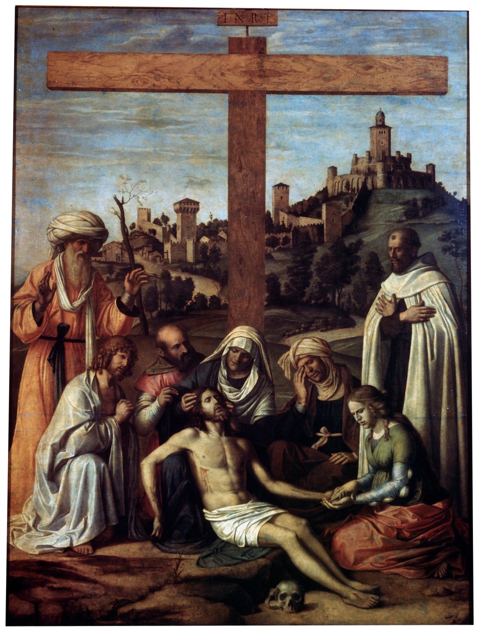 Die Beweinung Christi mit einem Karmelitenmönch, um 1510 von Giovanni Battista Cima da Conegliano