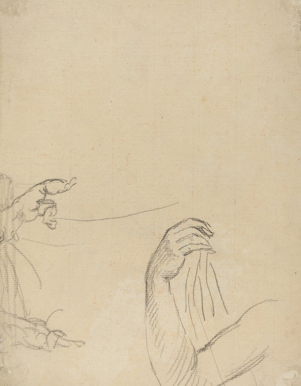 Studie von zwei Putti und einem drapierten Arm (verso) von Giovanni Battista Cipriani