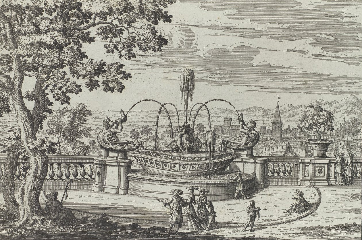 Fontana di Belvedere in Frascati, 1691 oder später von Giovanni Battista Falda