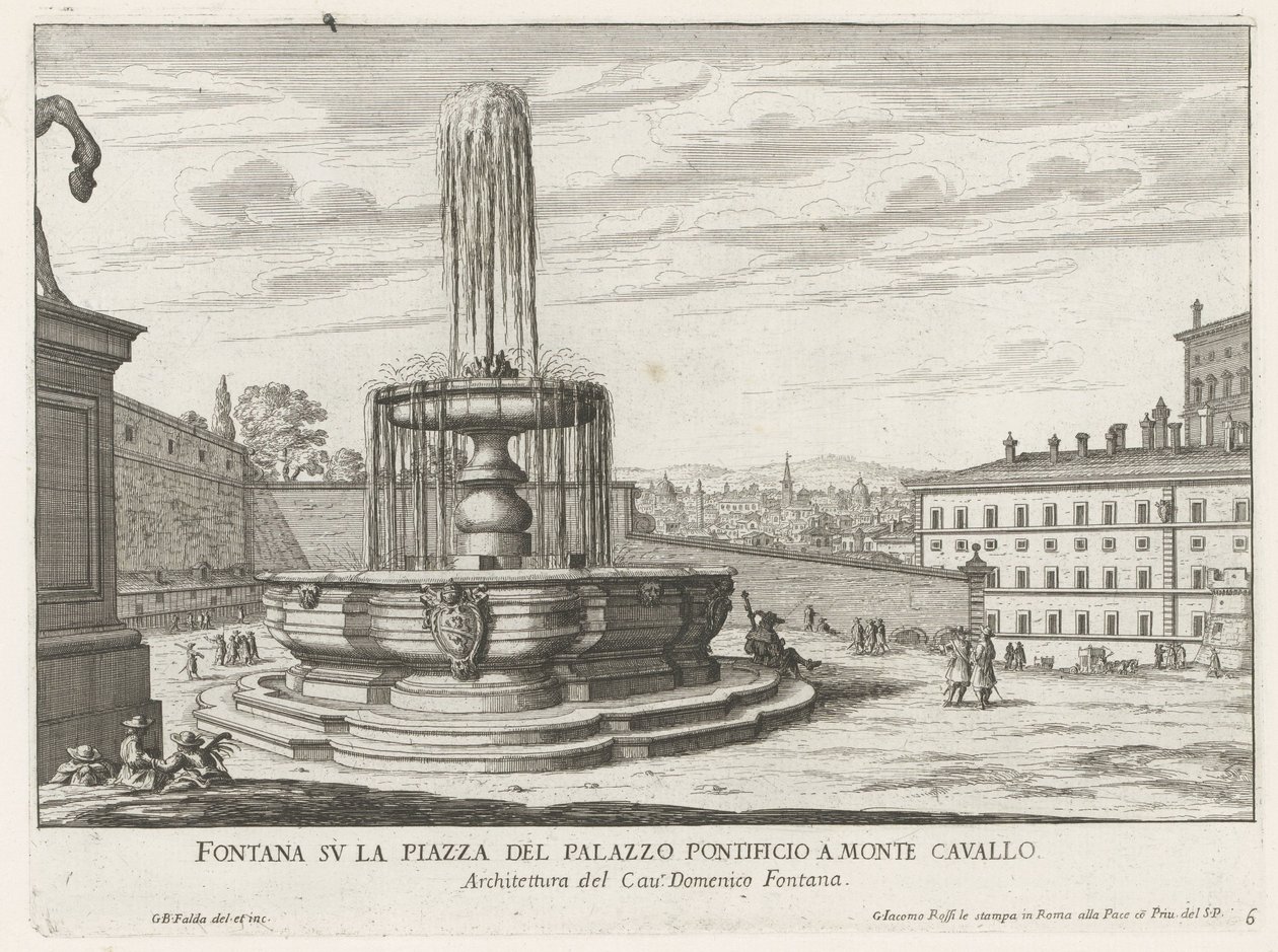 Brunnen auf der Piazza del Quirinale in Rom von Giovanni Battista Falda