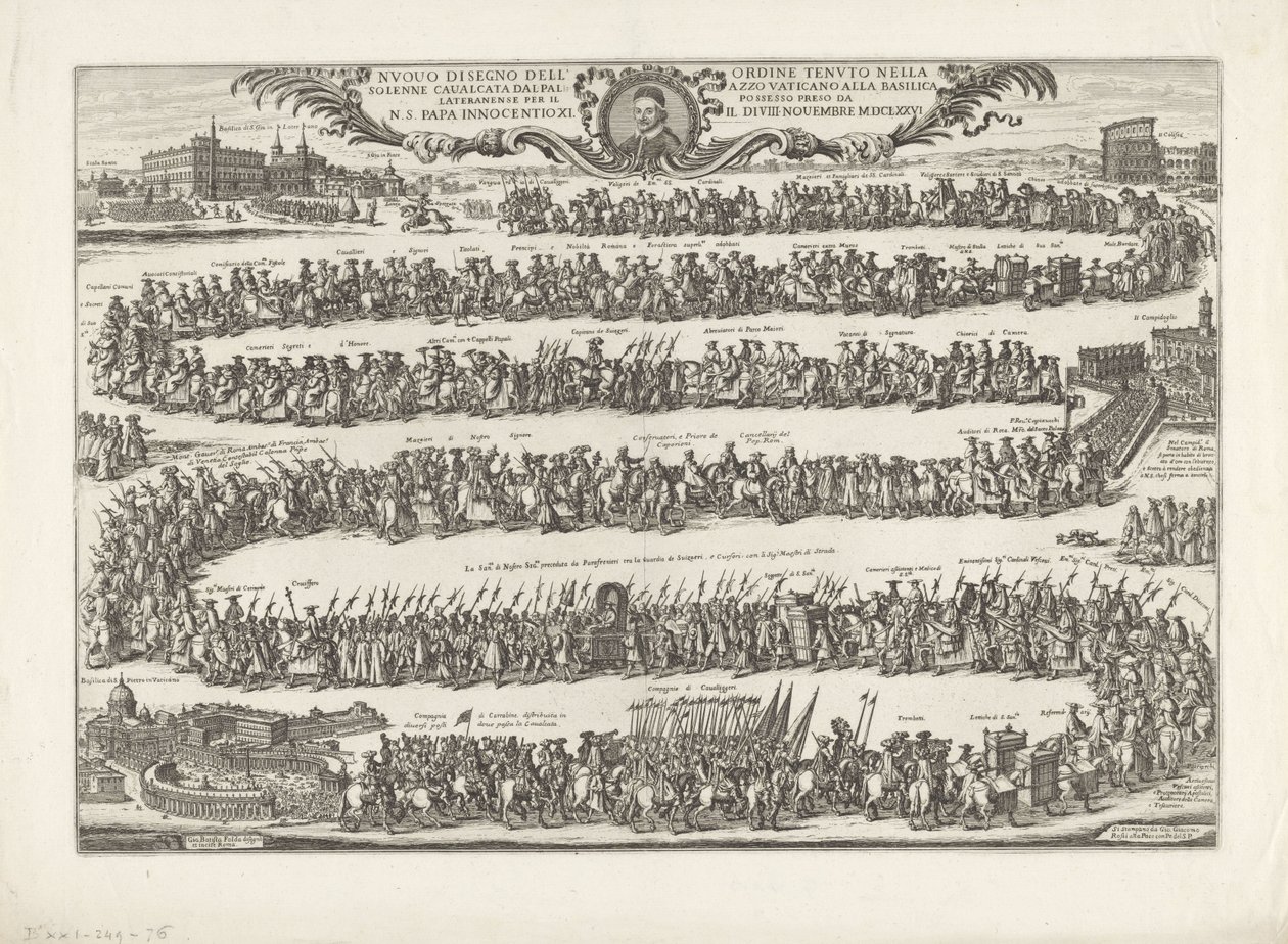 Prozession von Papst Innozenz XI. nach St. Johann von Lateran von Giovanni Battista Falda