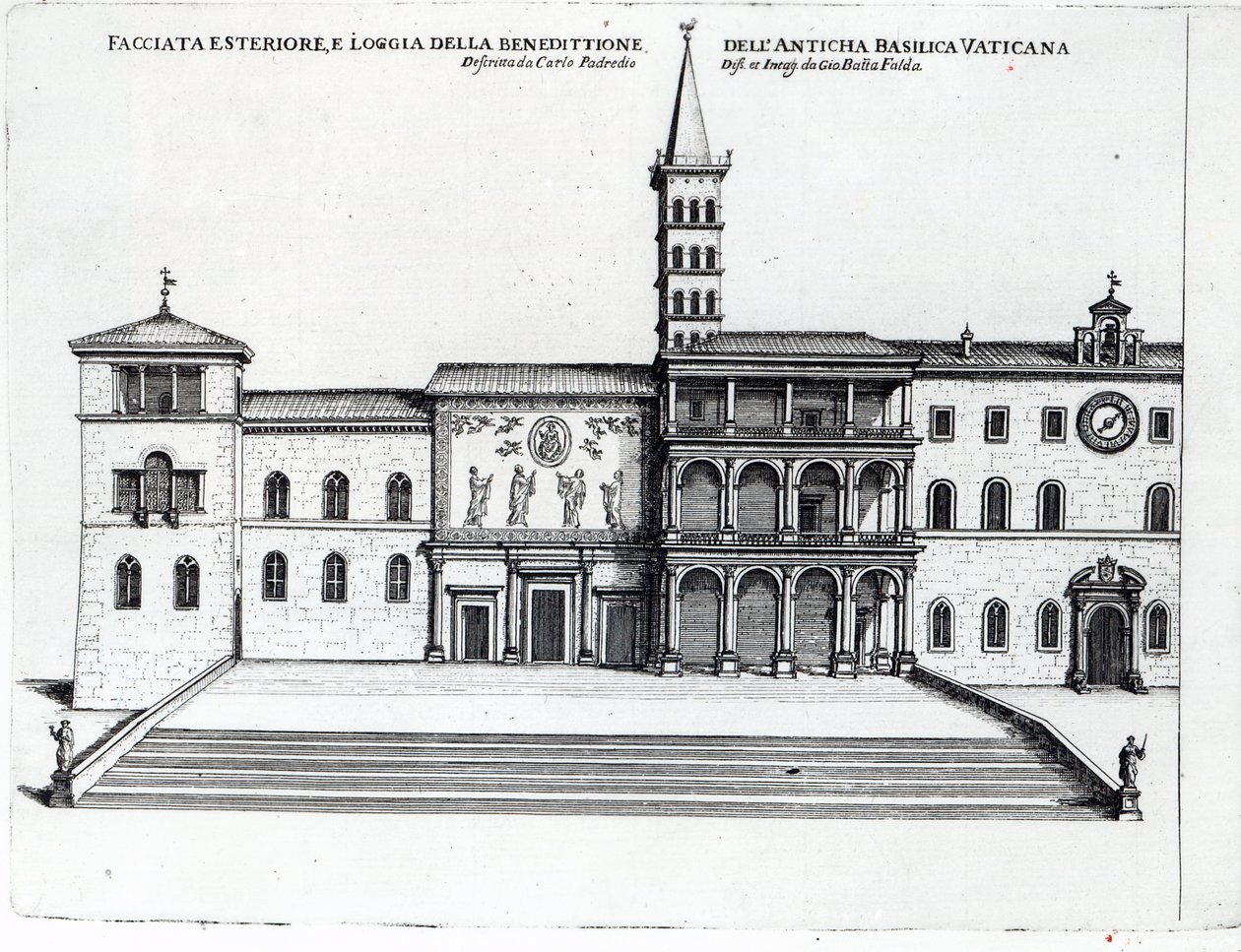 Die Benediktionsloggia der alten Vatikanbasilika von Giovanni Battista Falda