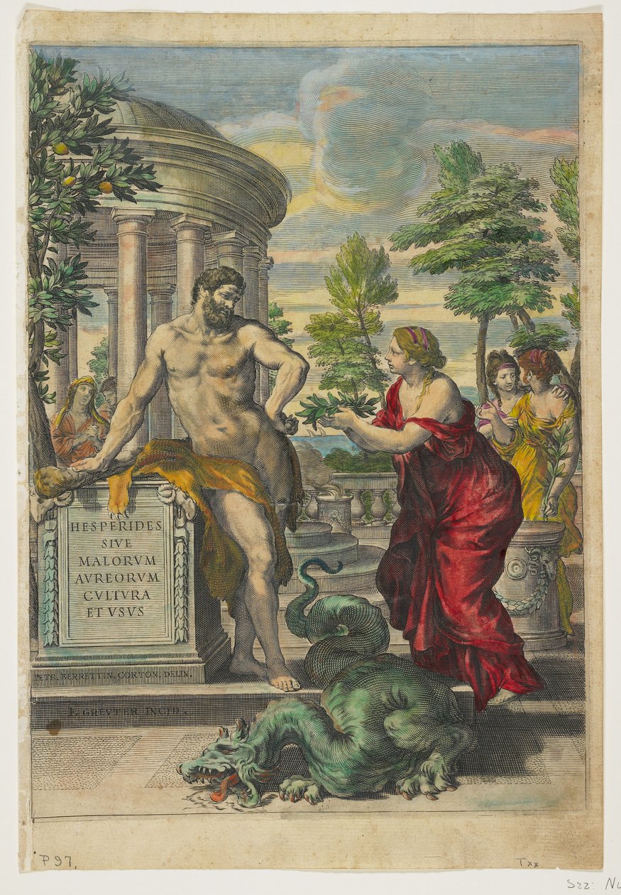 Frontispiz und Titelseite aus Hesperides, 1646 von Giovanni Battista Ferrari