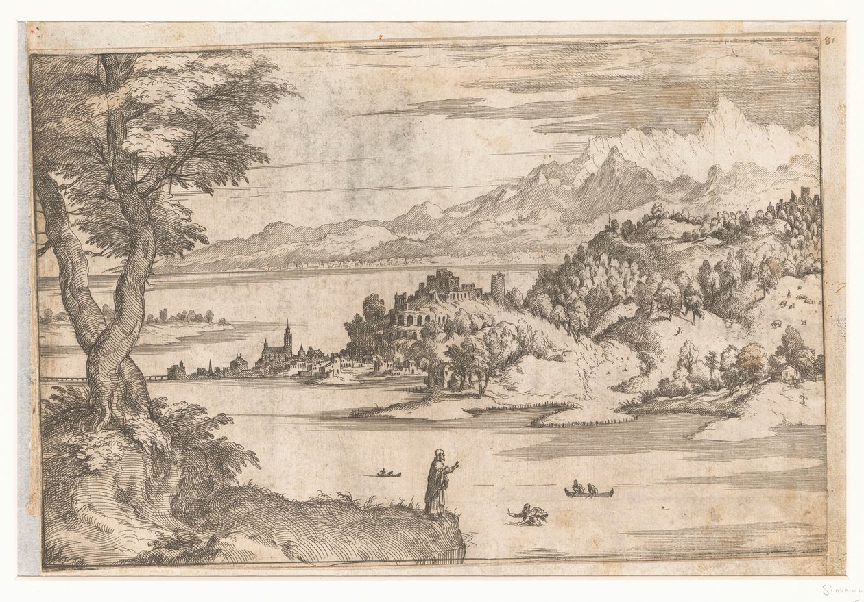 Petrus geht über das Wasser von Giovanni Battista Fontana