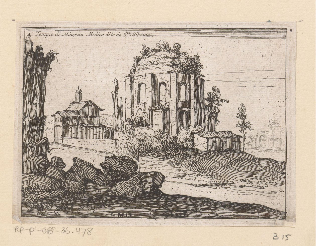 Ruinen des Tempels der Minerva Medica in einer Landschaft von Giovanni Battista Mercati