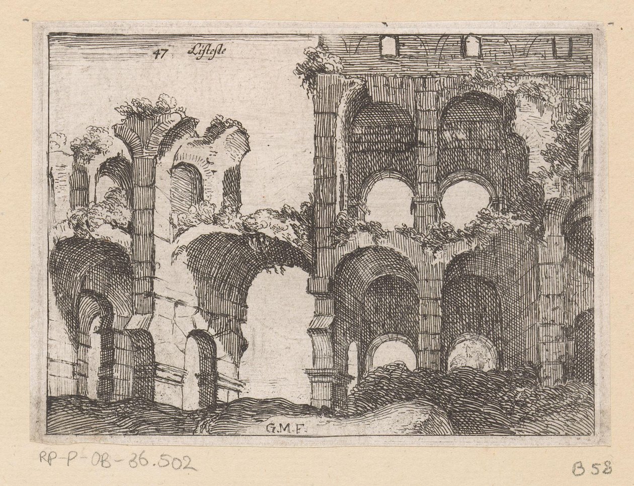 Überreste des Kolosseums in Rom von Giovanni Battista Mercati