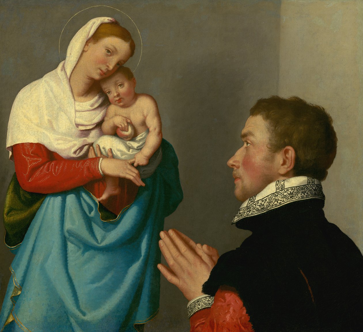 Ein Herr in Anbetung vor der Madonna von Giovanni Battista Moroni